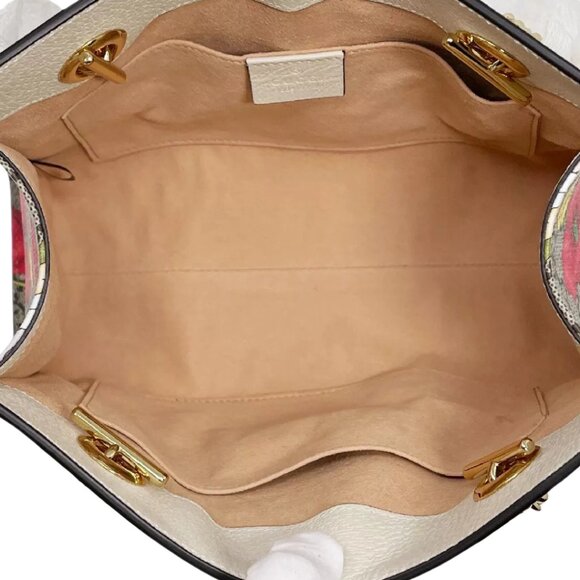 Authentic GUCCI Floral print gg supreme coated canvas small padlock shoulder bag - Picture 5 of 12